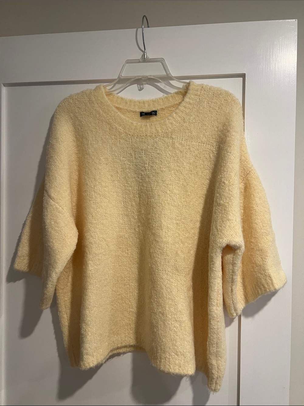 wild fable Cream Yellow Bouclé Crew Sweater